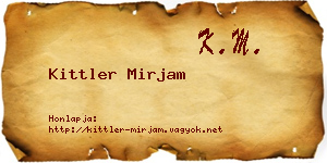 Kittler Mirjam névjegykártya
